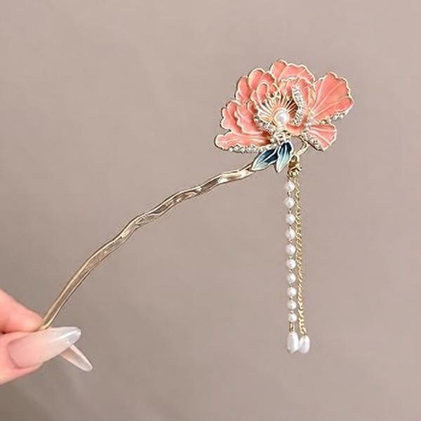 Pink Flower Hair Pin