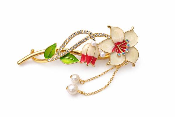 Floral Pearl Back Clip