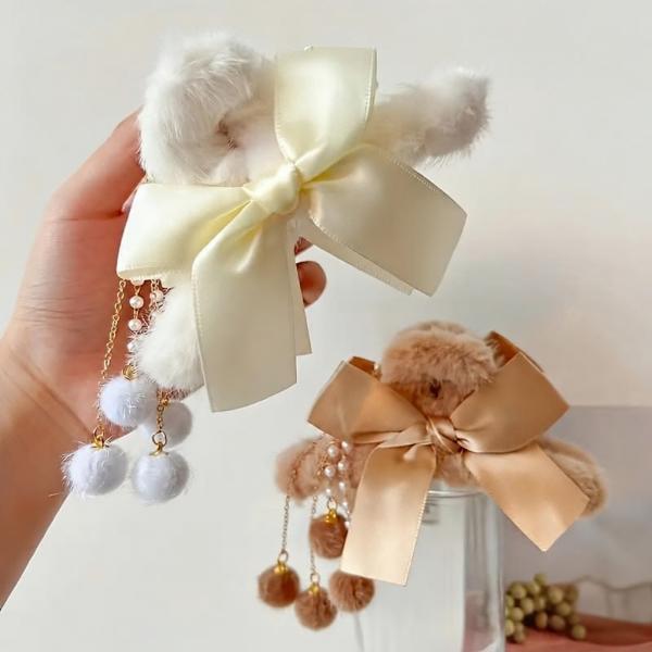 Fluffy Bow Scrunchie Set