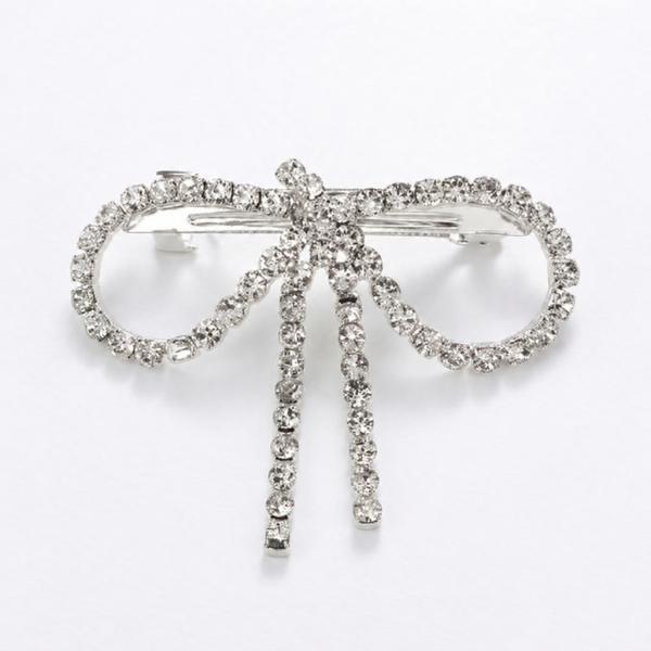 Silver Bow Hair Clip
