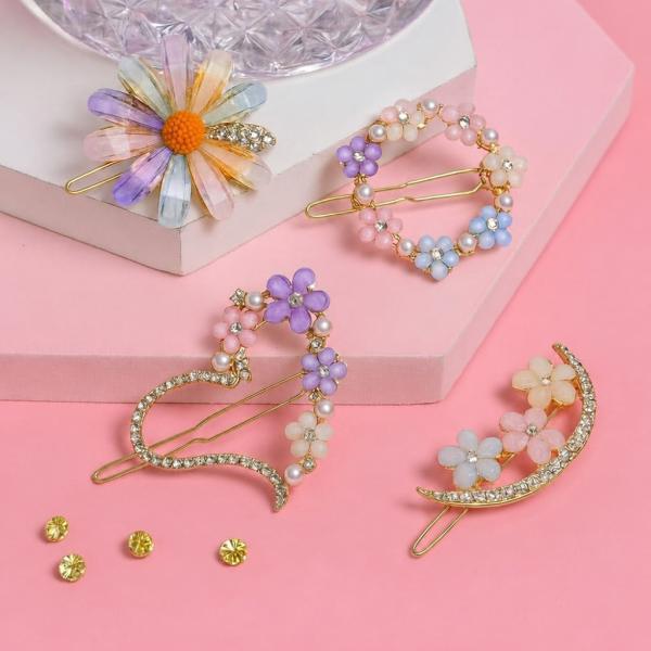 Floral Pearl Hair Clips