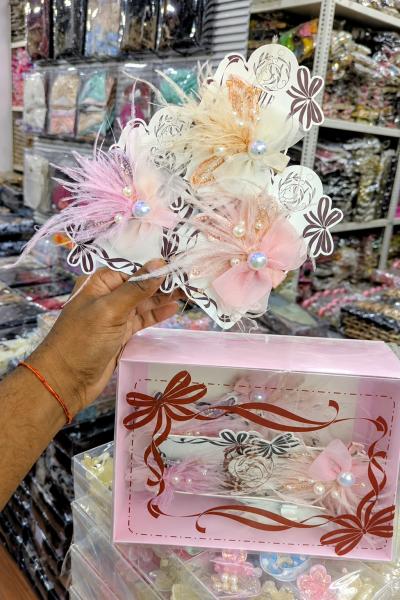 Pink Floral Hair Clips