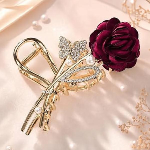 Gold Floral Back Clip