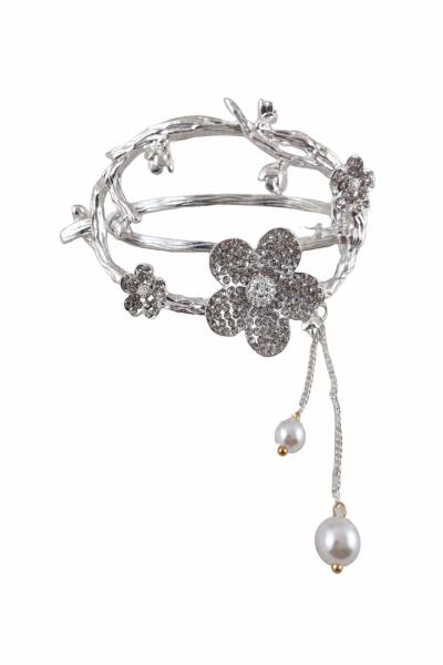 Silver Floral Bracelet