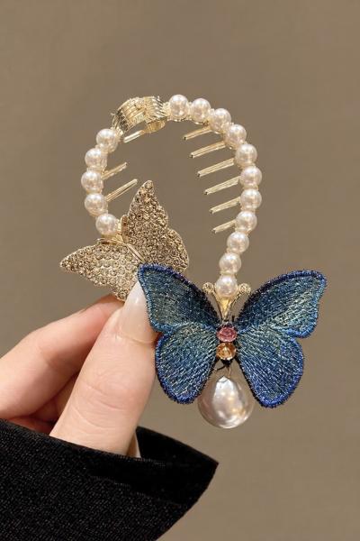 Butterfly Pearl Back Clip