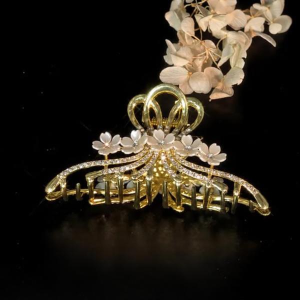 Gold Floral Claw Clip