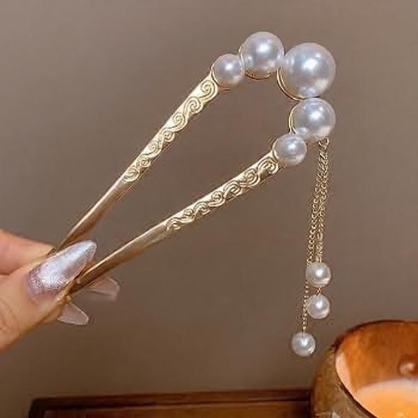 Gold Pearl Hair Pin