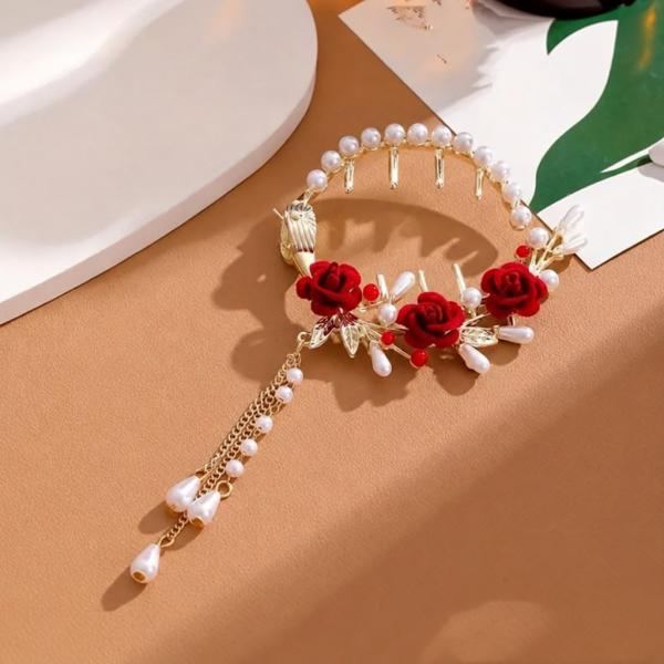 Red Flower Hair Band