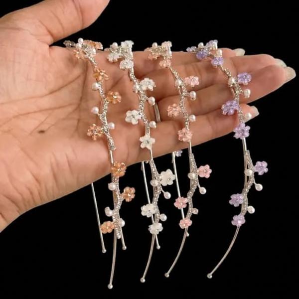Flower Beaded Hair Clip