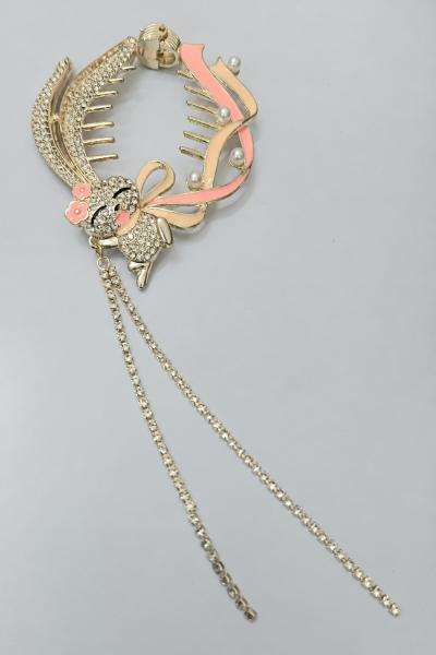 Gold Floral Back Clip